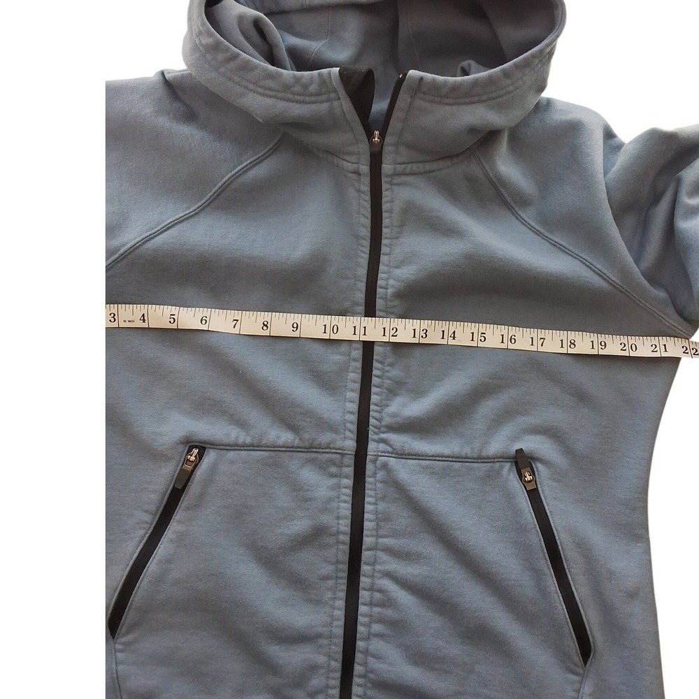 American Giant Storm Full Zip Hoodie Blue DWR Cotton Womens Large Heavy Weight - Picture 5 of 7